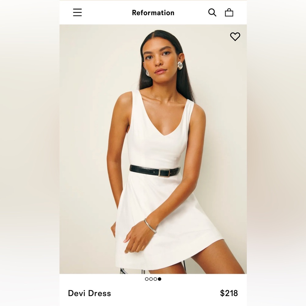 Reformation NWT Devi White Mini Dress